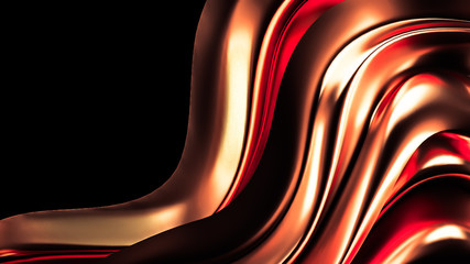 Obraz premium Luxury background with gold drapery fabric. 3d illustration, 3d rendering.