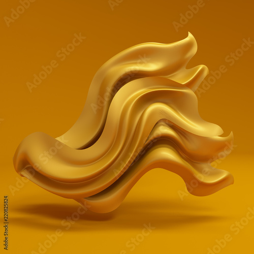 Luxury Background With Gold Drapery Fabric 3d Illustration 3d