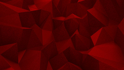 Luxurious elegant red background with triangles and crystals. 3d illustration, 3d rendering.