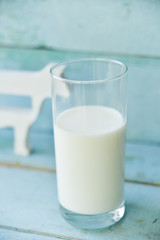 a glass of cow's milk and cow, the concept of gluten and village products