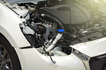 engine car in the center service for customer Using wallpaper or