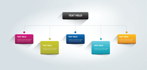 Fowchart, timeline Infographics . Colored shadows scheme.