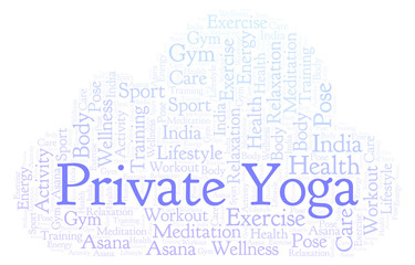 Obraz premium Private Yoga word cloud.
