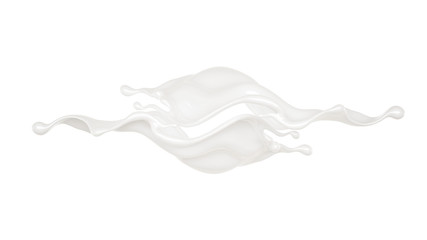 Splash of thick white liquid. 3d illustration, 3d rendering.
