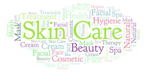 Fototapeta premium Skin Care word cloud.