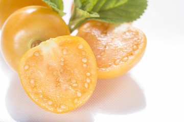 cape gooseberry fruit, uvilla on white background