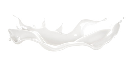 Splash of thick white liquid. 3d illustration, 3d rendering. - obrazy, fototapety, plakaty