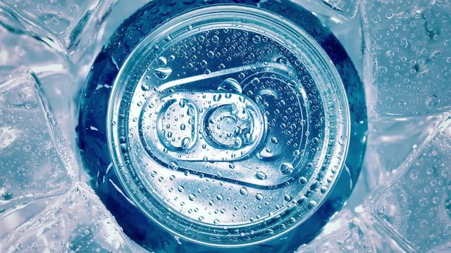 Aluminum Soda Tin Can Lid Cover of soft drink on ice goes around the circle.