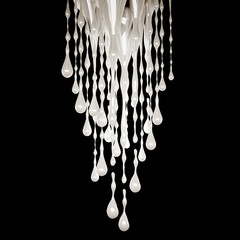 Splash of thick white liquid on a black background. 3d illustration, 3d rendering.