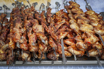 Tasty shish kebab closeup
