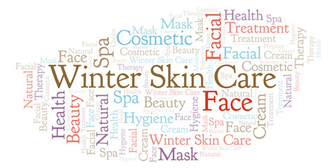 Fototapeta premium Winter Skin Care word cloud.