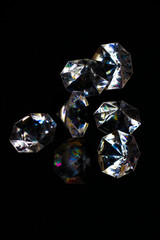 precious stones on a black background.