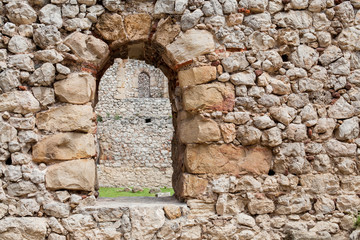 Aged stone wall texture