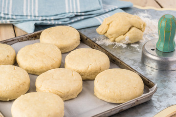 Unbaked plain scones.