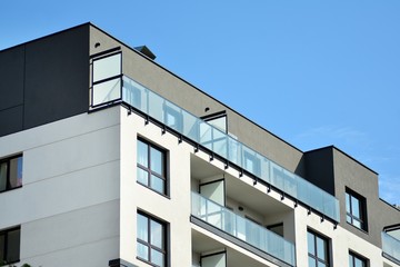 Abstract fragment of contemporary architecture. Residential modern building