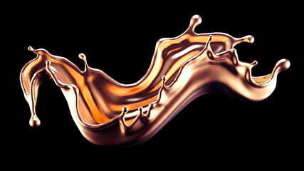 Mysterious, mystical, luxury splash of gold. 3d illustration, 3d rendering.