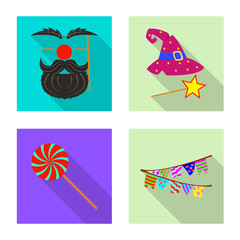 Vector illustration of party and birthday symbol. Set of party and celebration stock vector illustration.