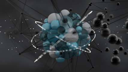 Fantastic, abstract, black, space background. 3d illustration, 3d rendering.