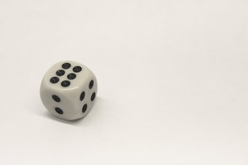 Black white dice on white background