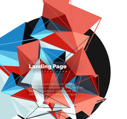 Vector 3d triangle abstract background, polygonal geometric design