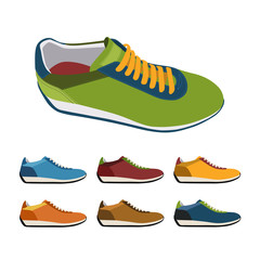 Set of colored sneakers