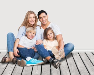 Beautiful smiling Lovely family on background