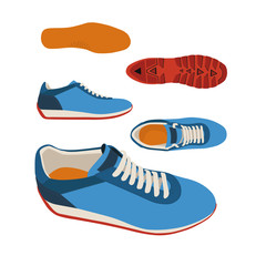 Set of colored sneakers
