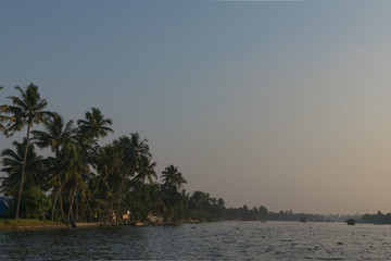 Alappuzha boat ride view at evening