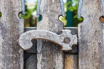 Wooden handle and door