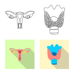Isolated object of body and human logo. Set of body and medical vector icon for stock.
