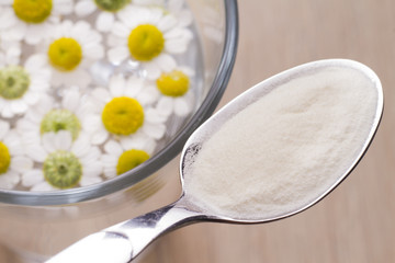 collagen protein top view, hydrolyzed collagen