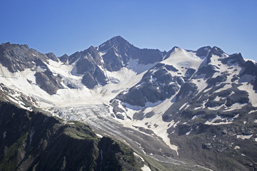 View on mountains from big caucasian ridge