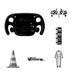 Isolated object of car and rally logo. Collection of car and race stock symbol for web.