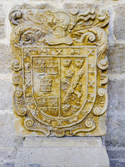 coat of arms sculpted in stone