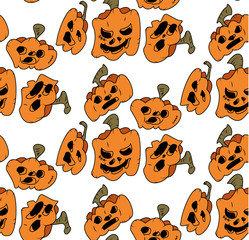 Pattern of pumpkins for Halloween, the day of all the saints. Seamless Pattern of Funny Pumpkins for Halloween Pendant