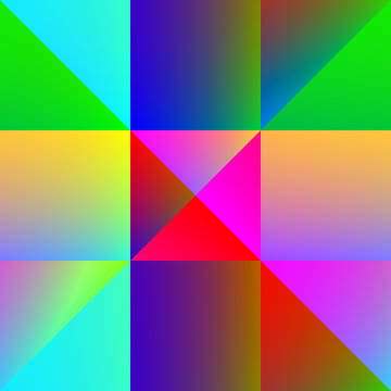 Farbige Dreiecke und Quadrate