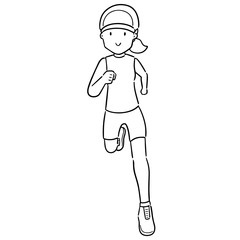 vector of woman running
