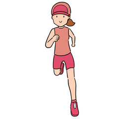 vector of woman running