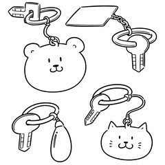 vector set of keychain