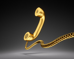 Goldener Telefonhörer