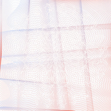 Blue and red   pattern with abstract lase elements  on an isolated  background.