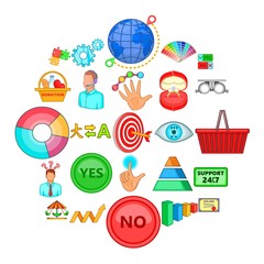 Fototapeta na wymiar Responsiveness icons set. Cartoon set of 25 responsiveness vector icons for web isolated on white background
