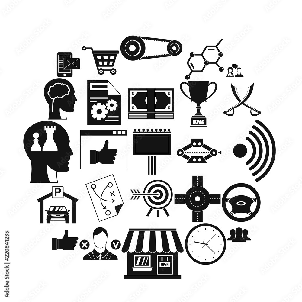 Poster general director icons set. simple set of 25 general director vector icons for web isolated on white
