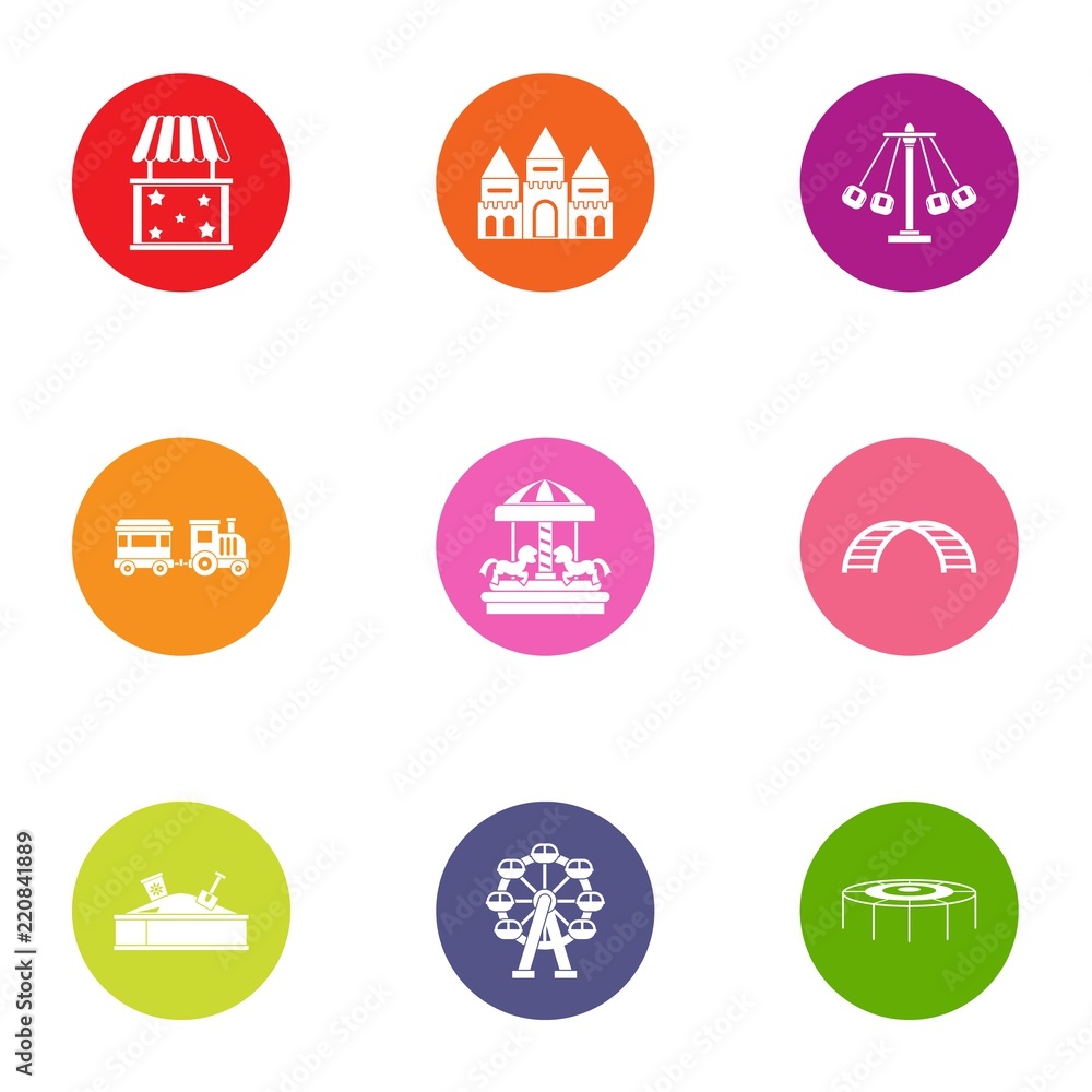 Poster game movement icons set. flat set of 9 game movement vector icons for web isolated on white backgrou