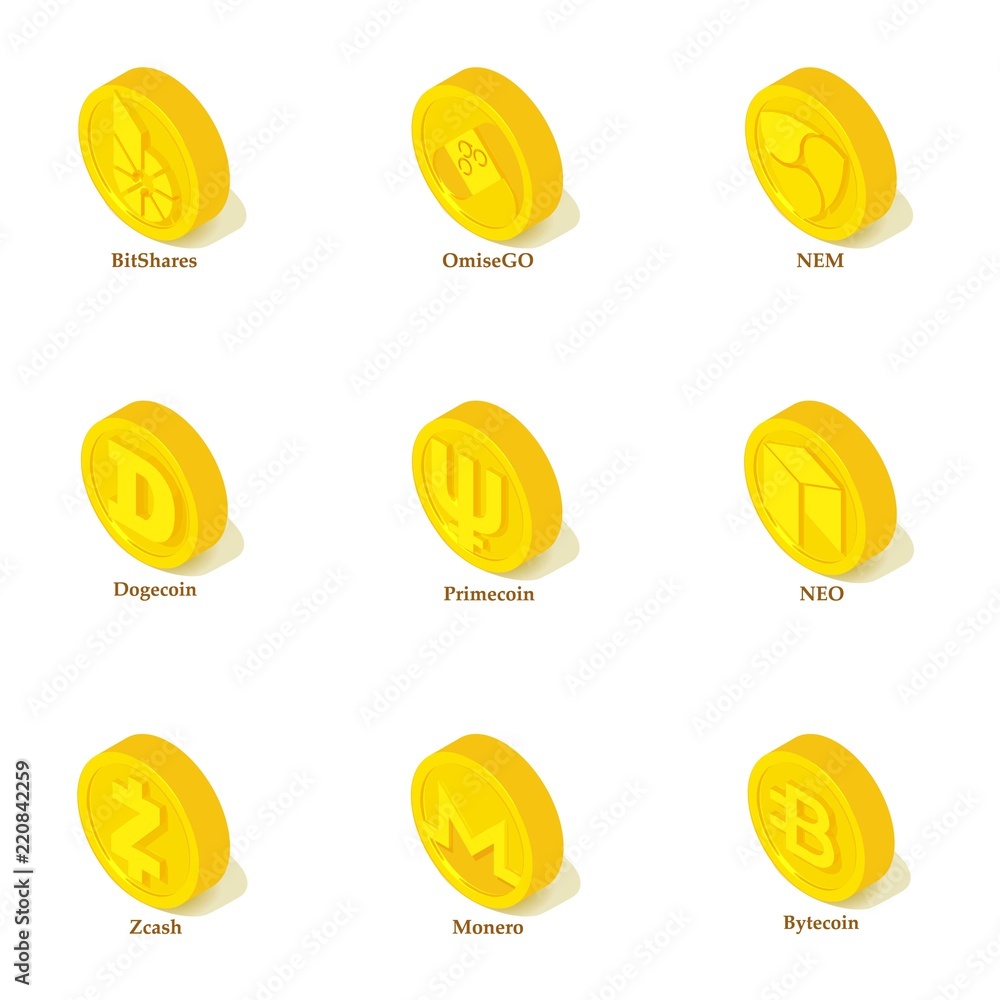 Poster wherewithal icons set. isometric set of 9 wherewithal vector icons for web isolated on white backgro