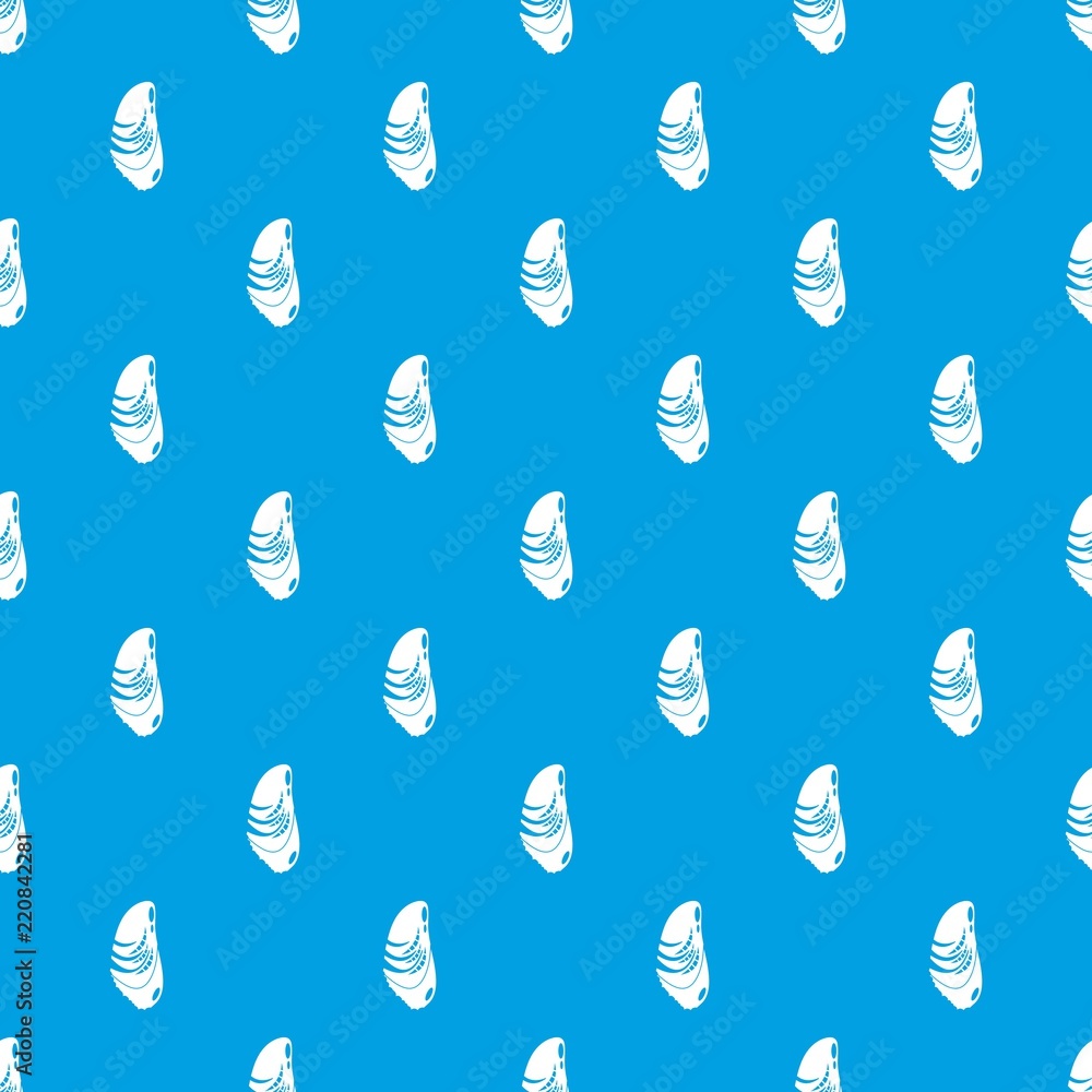 Poster sea shell pattern vector seamless blue repeat for any use