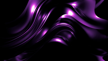 Stylish elegant black, purple background. 3d illustration, 3d rendering.
