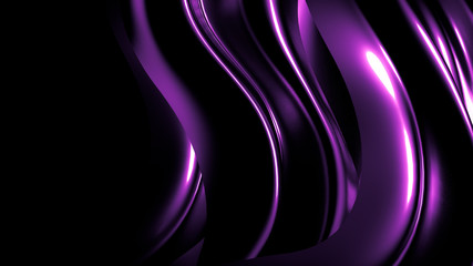 Stylish elegant black, purple background. 3d illustration, 3d rendering.