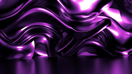 Stylish elegant black, purple background. 3d illustration, 3d rendering.