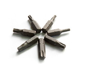 Set of screwdriver bits torx heads